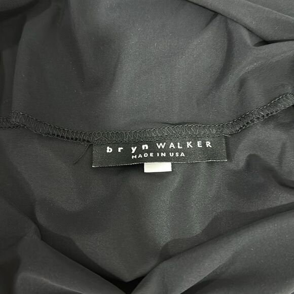 Bryn Walker Satin Black Elbow Length Dolman Sleeve Cowl Neck Top Size S - Picture 5 of 10